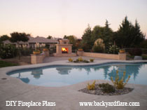 DIY Outdoor Fireplace with pool